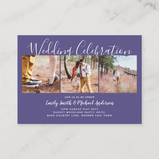 100 Convites de casamento FOTO de orçamento de qua (Frente)