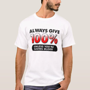 100% da camiseta engraçada de sangue