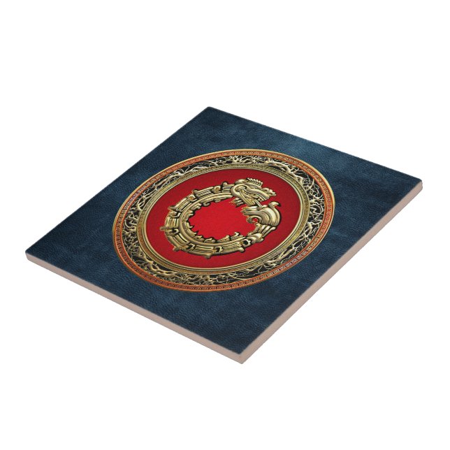 [100] Deus Serpente Quetzalcoatl [Dourado] (Lateral)