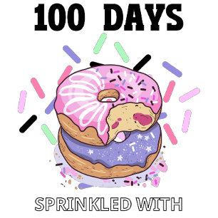 100 dias borrifados com camiseta divertida