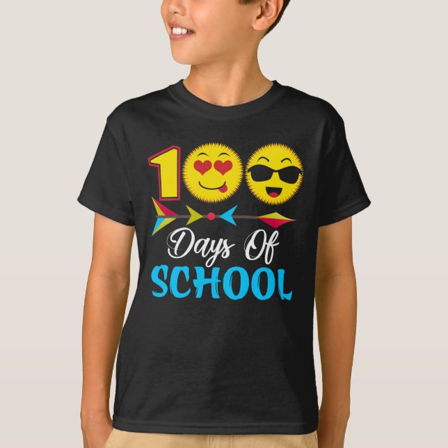 100 dias de camisa Emoji da escola (Frente)