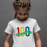 100 dias de camisa infantil na escola<br><div class="desc">Comemore o centésimo dia da escola com esta design divertida e na moda que apresenta um lugar para inserir o nome da sua escola. Perfeito para estudantes, professores e administradores!</div>