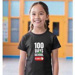 100 Dias de Camiseta de Meninas da Escola