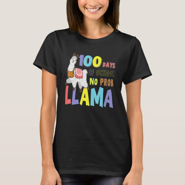 100 Dias de Camisetas Escolares Sem Probllama Llam (Frente)