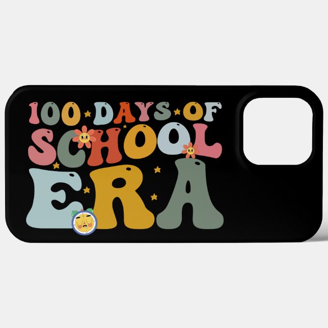 100 Dias De Era Escolar Groovy Professor Crianças (Verso (horizontal))
