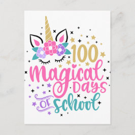 100 dias mágicos de cartão postal escolar