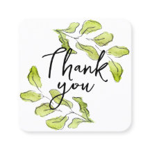 100 pcs. Cartões agradecidos com folhas de aquarel