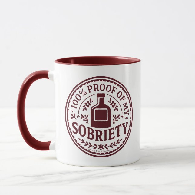 100% Prova da Minha Sobriedade - Caneca (Esquerda)