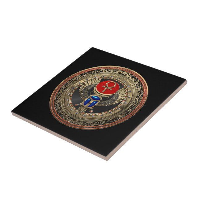 [100] Sárabe egípcio Dourado, sagrado, com Ankh (Lateral)