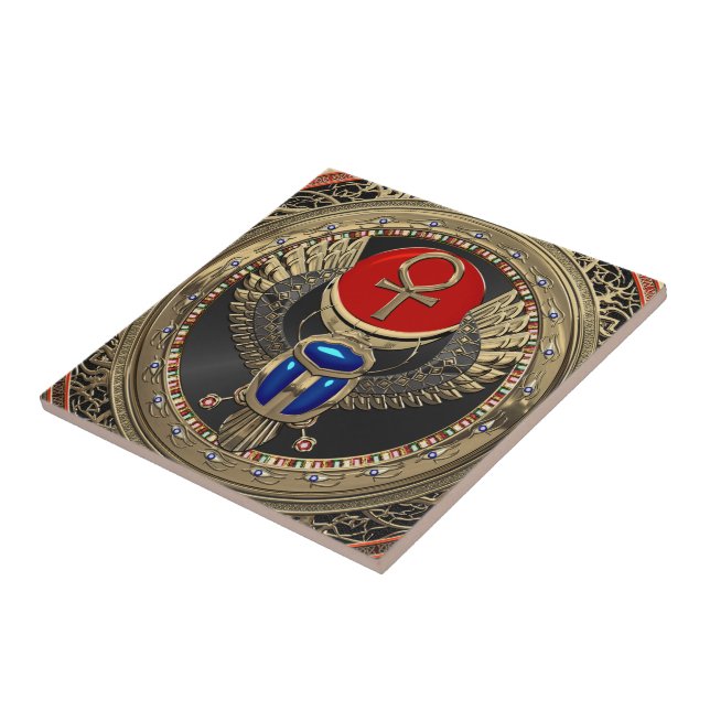 [100] Sárabe egípcio Dourado, sagrado, com Ankh (Lateral)