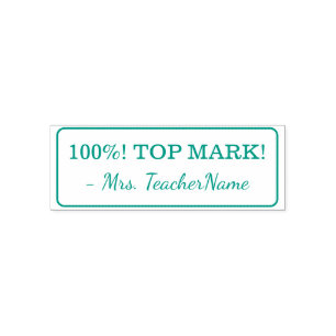 "100%! TOP MARK! Carimbo de borracha do tutor