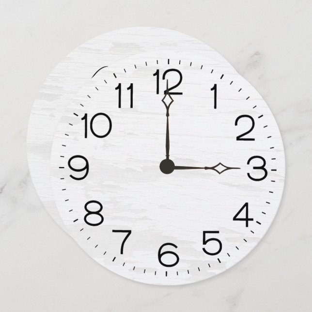 100th Birthday Party Clock On Whitewashed Wood (Frente/Verso)