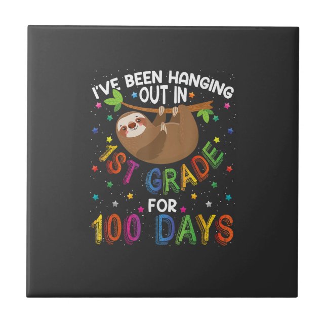 100th Day of School Sloth Design - 1st Grade 100 D (Frente)