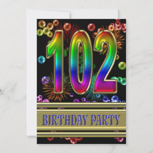 102º Convite de aniversário com bolhas
