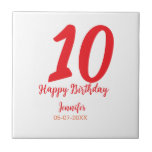 10.º aniversário adicionar nome data ano vermelho<br><div class="desc">design editável</div>