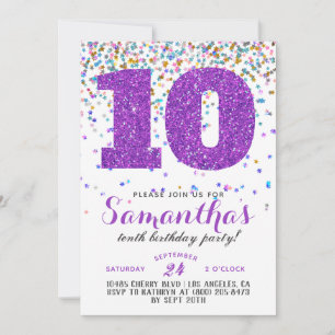 10.º Aniversário Confetti Convite