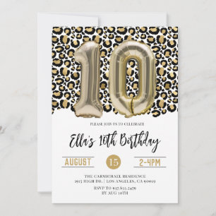 10.º Aniversário Convite à Impressão de Animai