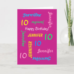10.º Cartão de Aniversário Personalizado Qualqu