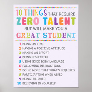 10 Coisas Para Ser Um Poster De Estudante excelent