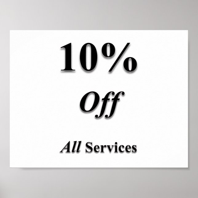 10% de todos os Poster de serviços (Frente)