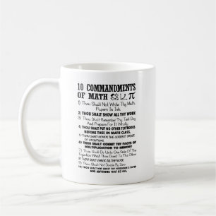 10 mandamentos da caneca da matemática