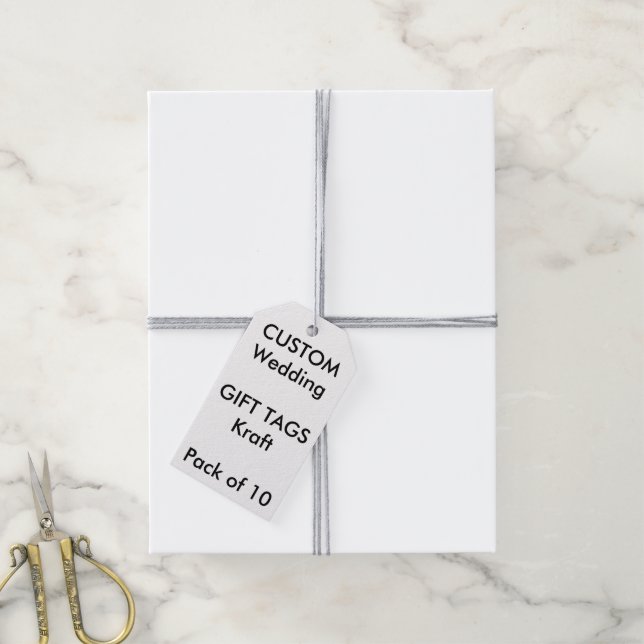 10 x Etiquetas de presentes personalizadas do KRAF (Com cordão)