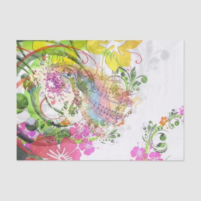 10lb lenço de papel feito sob encomenda, flores (Frente )