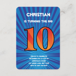 10o Menino do convite de aniversário