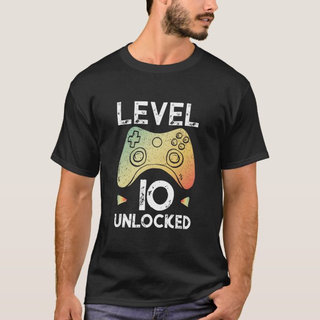 10o Nível 10 da camisa do Gamer do menino do (Frente)