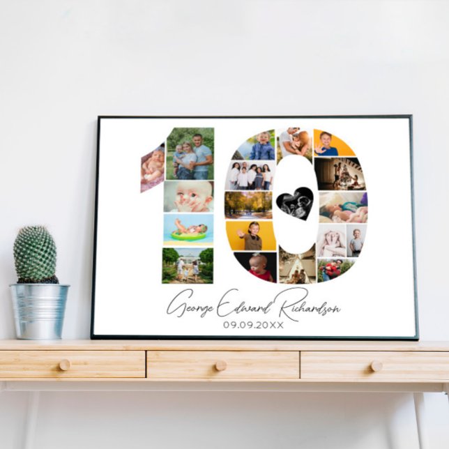 10th Birthday Photo Collage Poster Keepsake (Criador carregado)