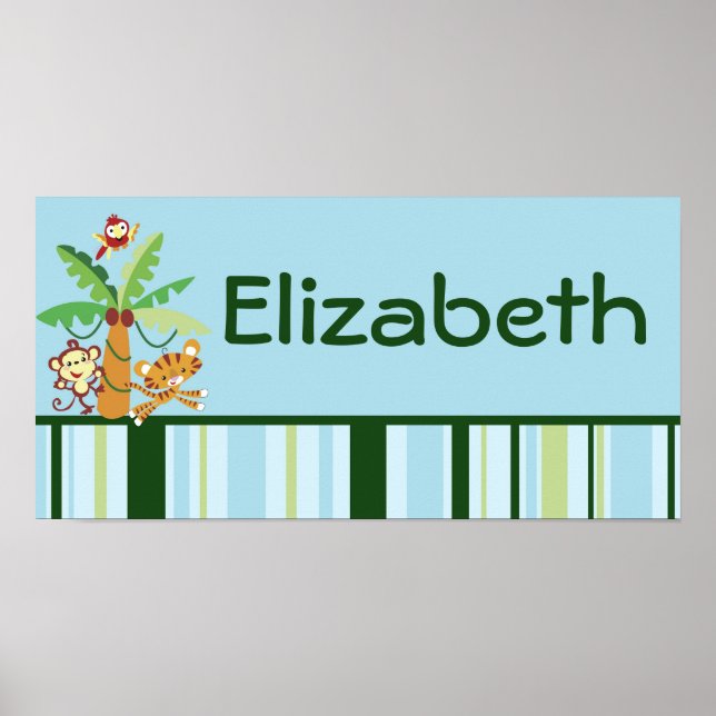 10x20 Nome de Arte do Nursery Impressão Rain-Fores (Frente)