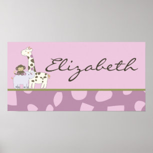 10x20 Nursery Art Name Impressão Jacana Girl Jungl
