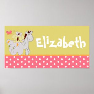 10x20 Nursery Art Name Impressão Tropical Punch Gi