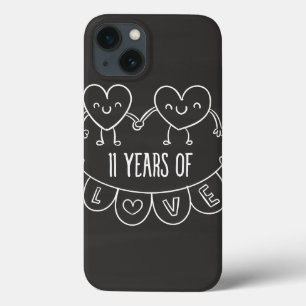 11 Anniversário Gift Chalk Hearts
