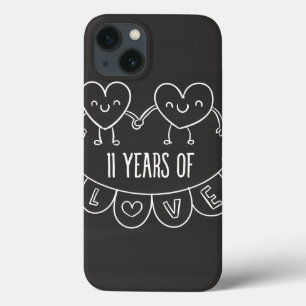 11 Anniversário Gift Chalk Hearts