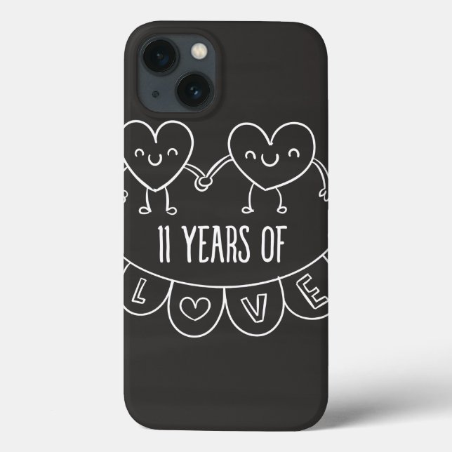 11 Anniversário Gift Chalk Hearts (Verso)