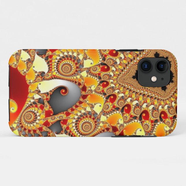 11 Capa Fire fractal Case-Mate para iPhone (Verso (horizontal))