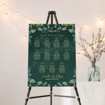 11 Gráfico de Casamentos de Mesa Verde Eucalipto