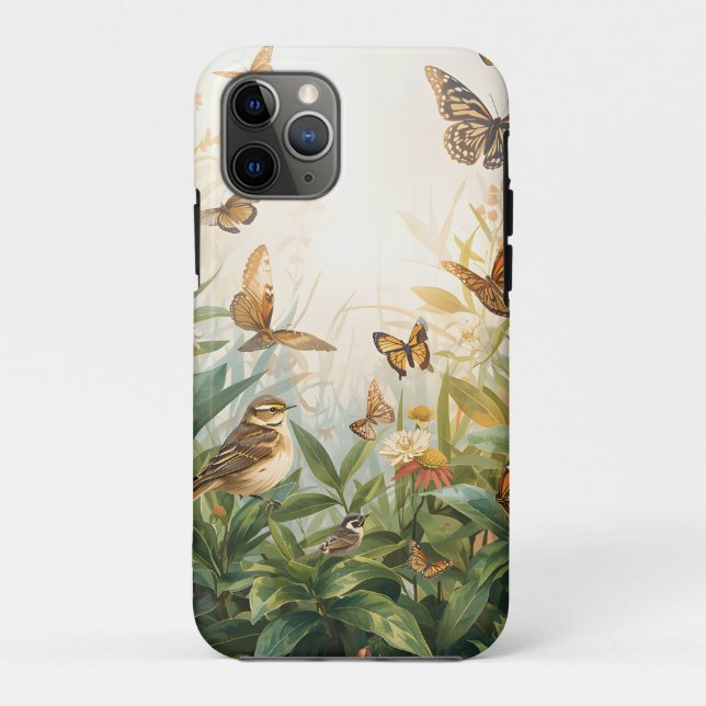 11 Pro Capa Eco Nature para iPhone / iPad – Pássaros Aqua (Verso)
