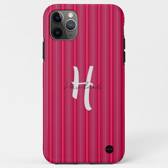 11 Pro Max Capa para iPhone / iPad Rosa Cereja (Verso)