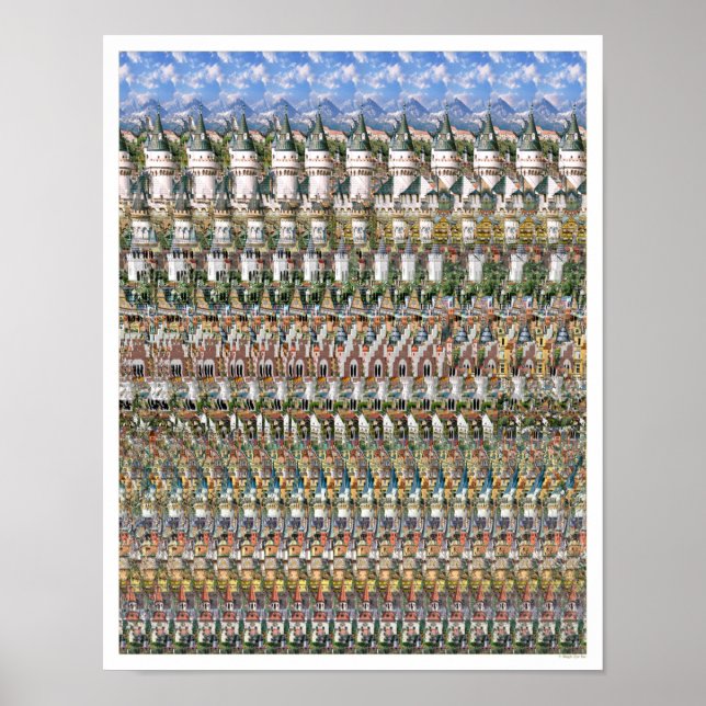 11"x14" "Castelo Neuschwantstein" 3D Poster (Frente)