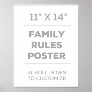 11" x 14" família ordena o poster