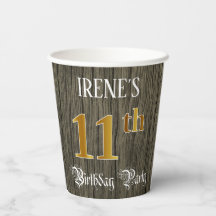 11th Birthday Party — Faux Gold & Faux Wood Looks