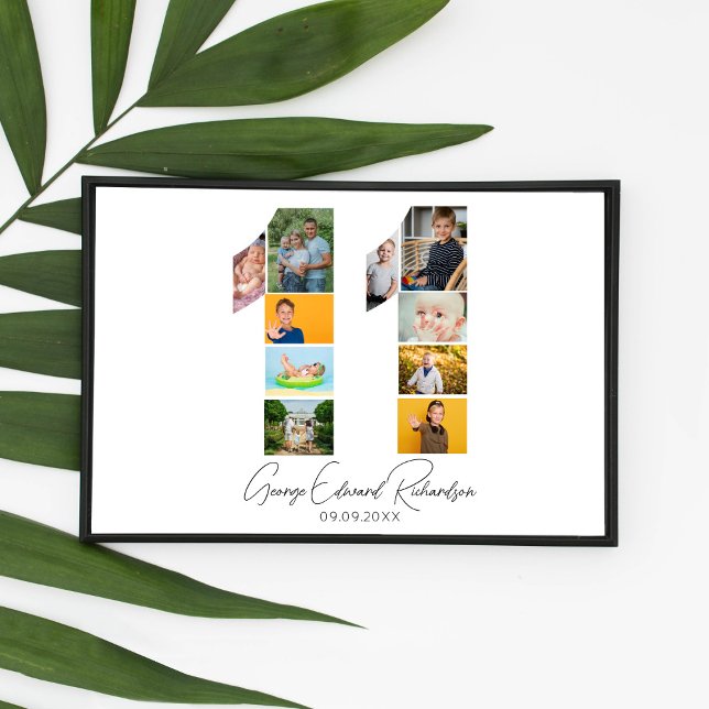 11th Birthday Photo Collage Poster Keepsake (Criador carregado)