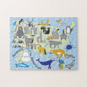 11x14 Quebra-cabeça de animais americanos para Pe