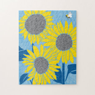 11x14 Quebra-cabeça de girassol para Pessoas cega