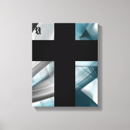 11x14" Trend Abstract Art Canvas Black White Blue