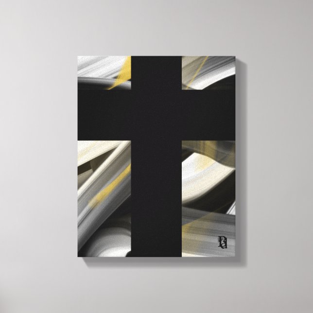 11x14" Trend Abstract Art Canvas Black White Gold (Frente)