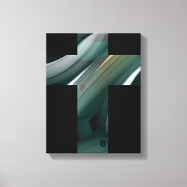 11x14" Trend Abstract Art Canvas Black White Green