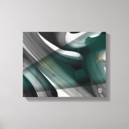 11x14" Trend Abstract Art Canvas Black White Green